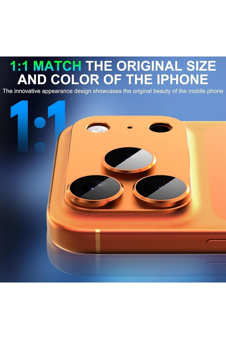 iPhone 17 Pro Max Uyumlu Kamera Koruyucu Lens Metal Temperli Cam Kamera Çevresi Tam Koruma