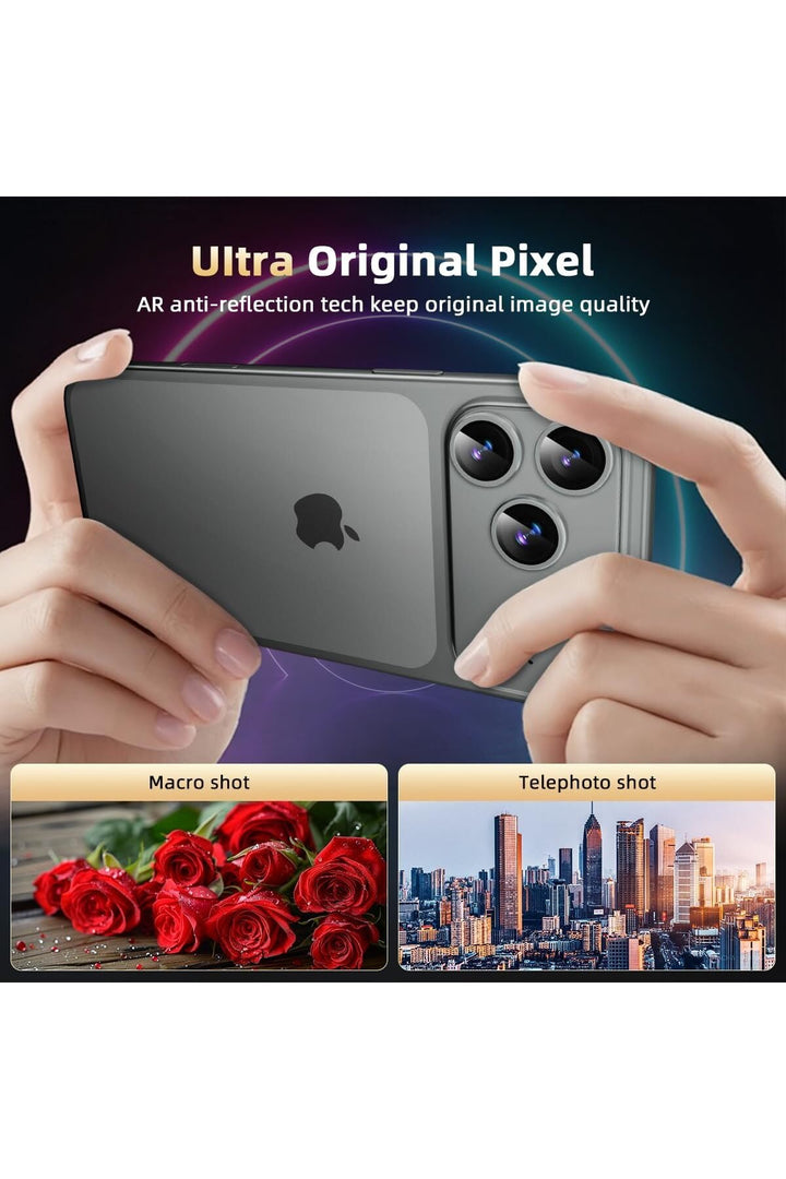 iPhone 17 Pro Max Uyumlu Kamera Koruyucu Lens Metal Temperli Cam Kamera Çevresi Tam Koruma