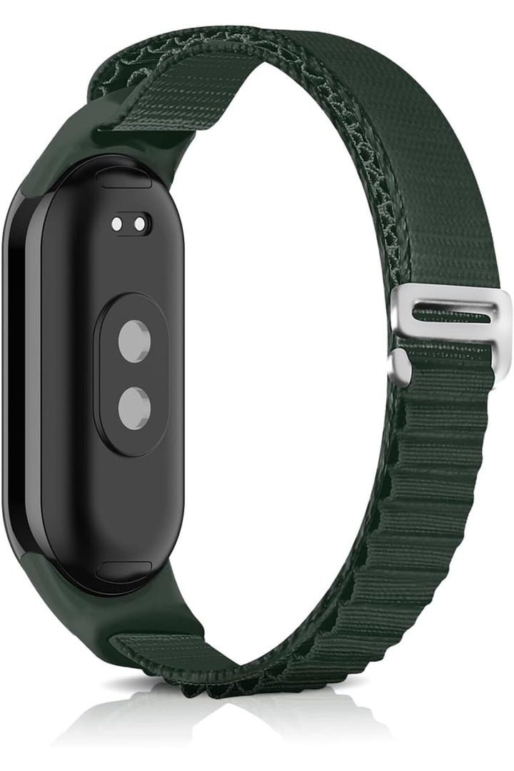 Xiaomi Mi Band 8/9 Uyumlu Kumaş Kordon Metal Tokalı Ayarlanabilir Lansman Kordon