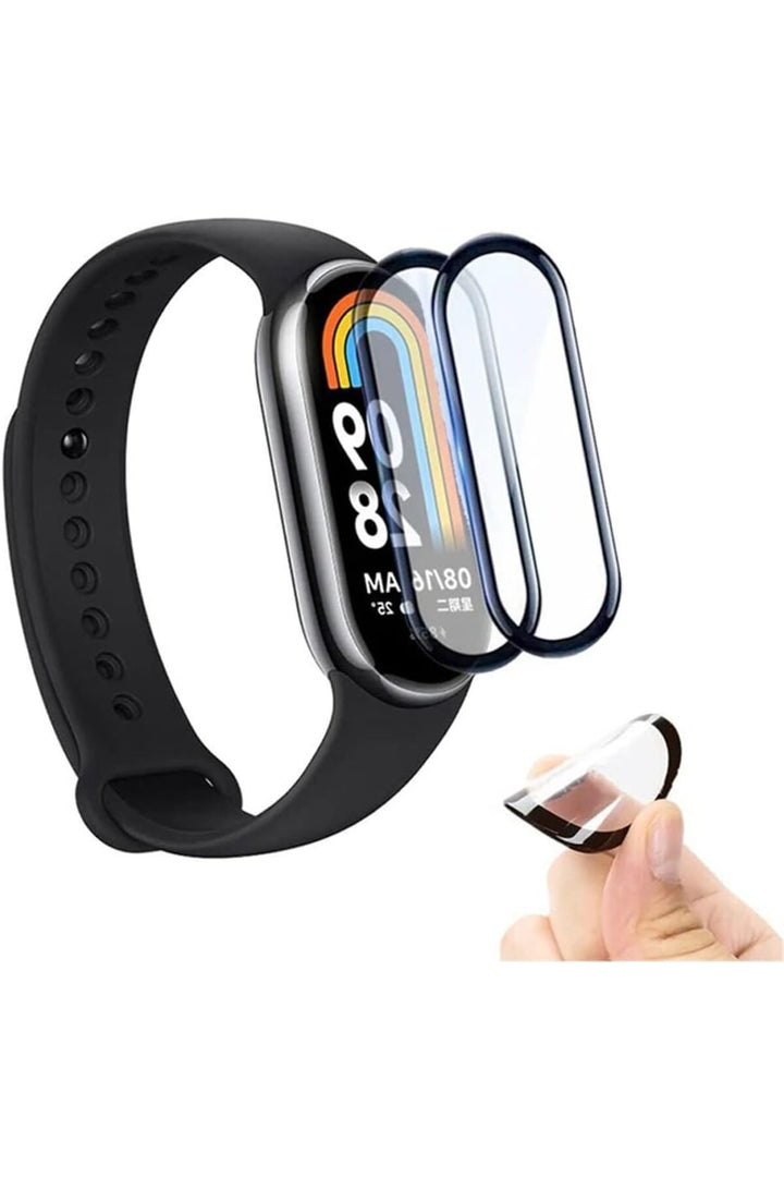 Xiaomi Mi Band 8 Uyumlu Tam Kaplayan Darbelere Karşı Dayanıklı Kırılmaz Cam Nano Ekran Koruyucu