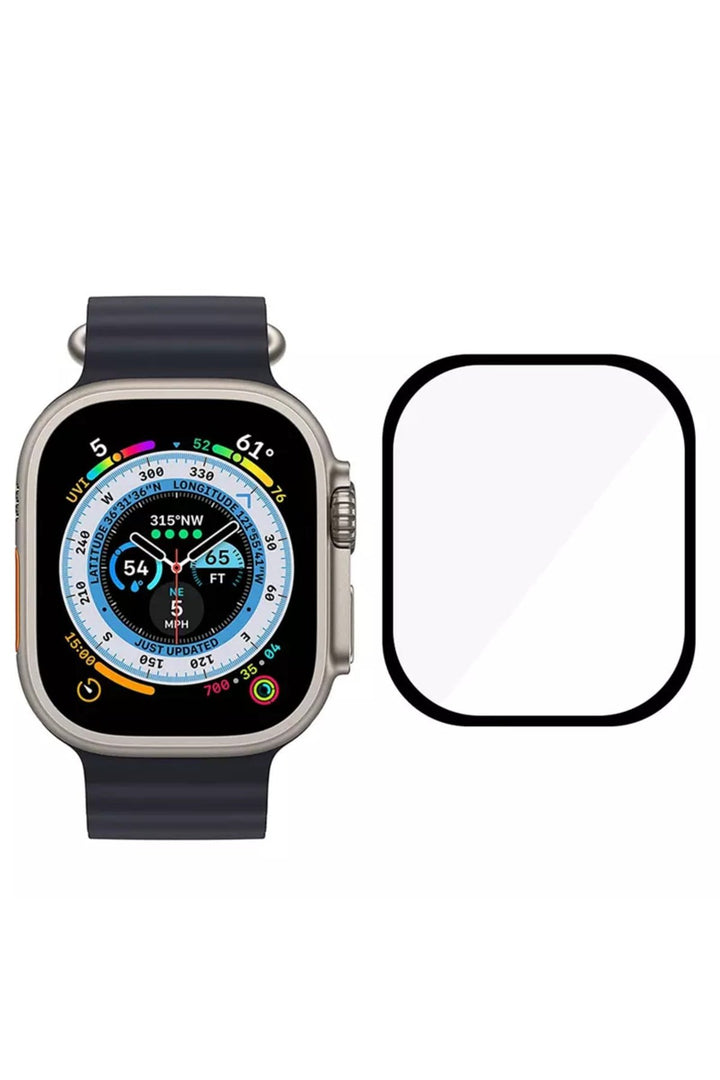 Apple Watch 8 Ultra 49mm Uyumlu Watch Ekran Koruyucu Darbelere Dayanıklı Tam Kaplayn Esnek Nano Cam