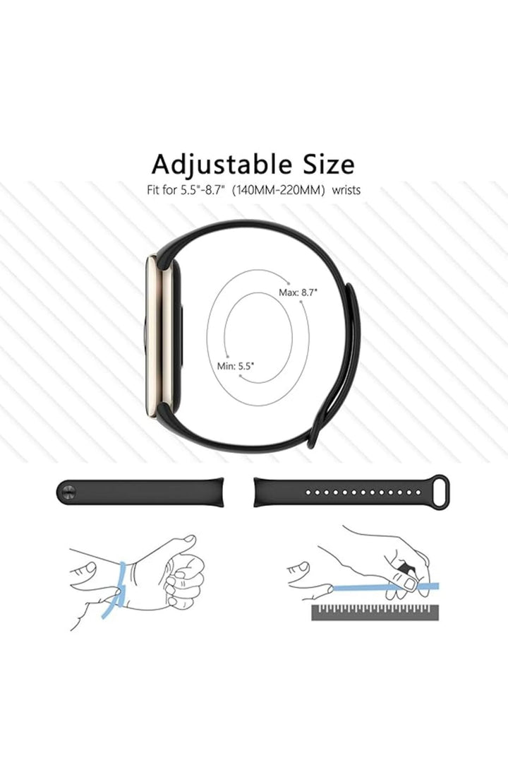 Xiaomi Mi Band 9 Uyumlu Kordon Liquid Silikon Ayarlanabilir Renkli Lekelere Dayanıklı Lansman Kordon