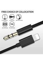 Load image into Gallery viewer, iPhone Uyumlu Aux Kablosu Lightning To 3.5mm Jack Çevirici Dönüştürücü Beyaz Bluetooth Gerektirmez