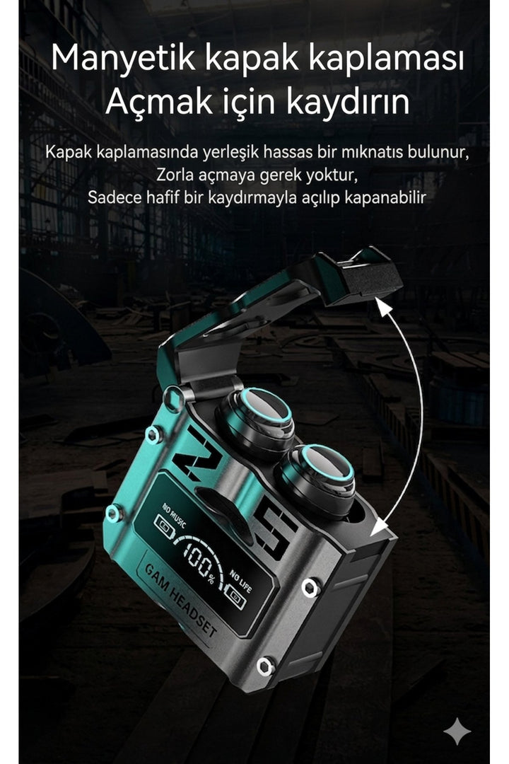 Bluetooth Oyun Kulaklığı Mecha Ledli Kablosuz Game Kulaklık Yüksek Bass ENC Oyun Modlu Dijital