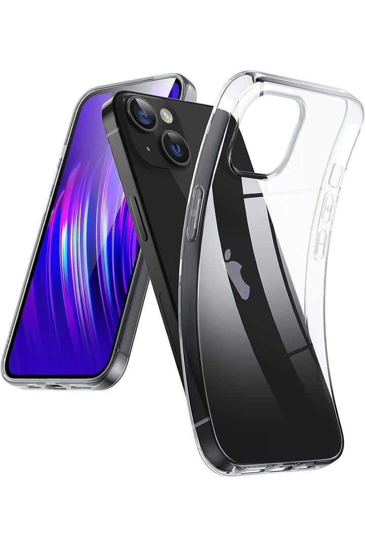 İphone 14 Plus/15 Plus Uyumlu Kılıf Darbelere Dayanıklı Ince Şeffaf Renksiz Transparan Esnek Silikon