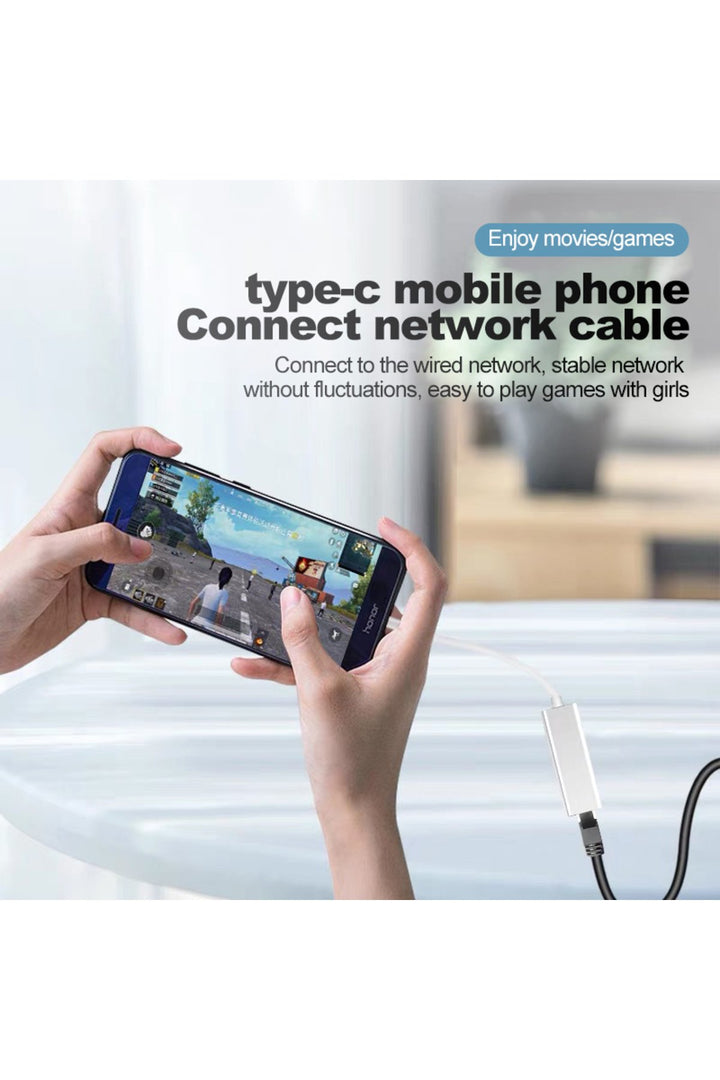 Notebook/Laptop/Macbook Uyumlu Type-C To Ethernet RJ45 Çevirici USB-C To LAN 100 Mbps Dönüştürücü