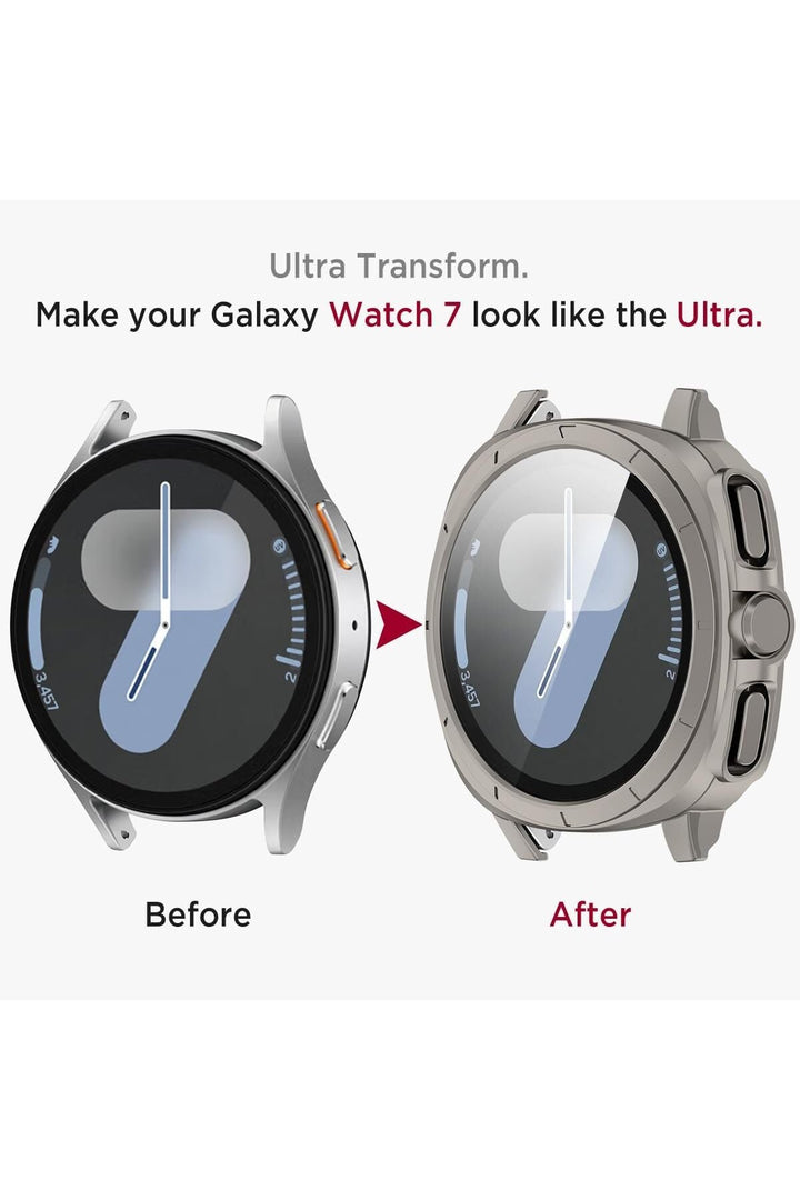 Samsung Galaxy Watch 7 44mm Uyumlu Kılıf Kasa ve Ekran Koruyucu Darbelere Çizilmelere Karşı Dayanklı