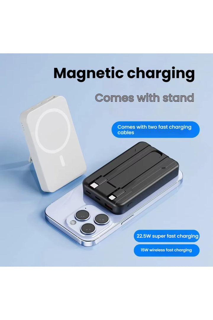 iPhone 12/13/14/15/16 Plus/17 Pro Max Uyumlu 12000 Powerbank Kablolu ve Kablosuz Hızlı Şarj Cihazı