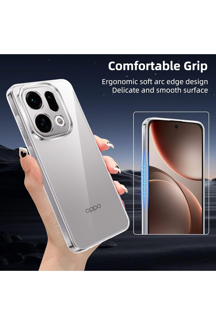 Oppo Find X9 Uyumlu Kamera Korumalı Kılıf Darbe Önceleyici Şeffaf Transparan Esnek Silikon Kapak