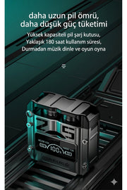 Bluetooth Oyun Kulaklığı Mecha Ledli Kablosuz Game Kulaklık Yüksek Bass ENC Oyun Modlu Dijital