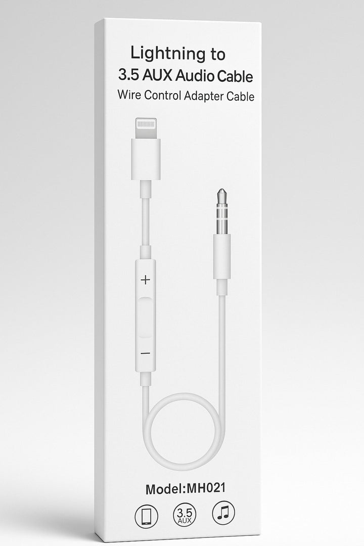 iPhone 7/8/Xs Max/11/12/13/14/Pro Max/Plus Uyumlu Kontrol Kumandalı Lightning To 3.5mm Jack Aux Ses