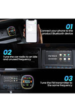Load image into Gallery viewer, Bluetooth Araç Kiti Araç RGB LED Fm Transmitter USB Type-C MP3 Flash Bellek PD Çakmaklık Girişli