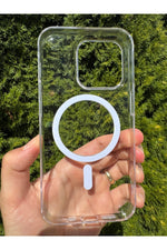 Load image into Gallery viewer, iPhone 15 Pro Uyumlu Kılıf Sert Sararmaz Magsafe Kamera Kenarı Koruyucu Dayanıklı Kapak