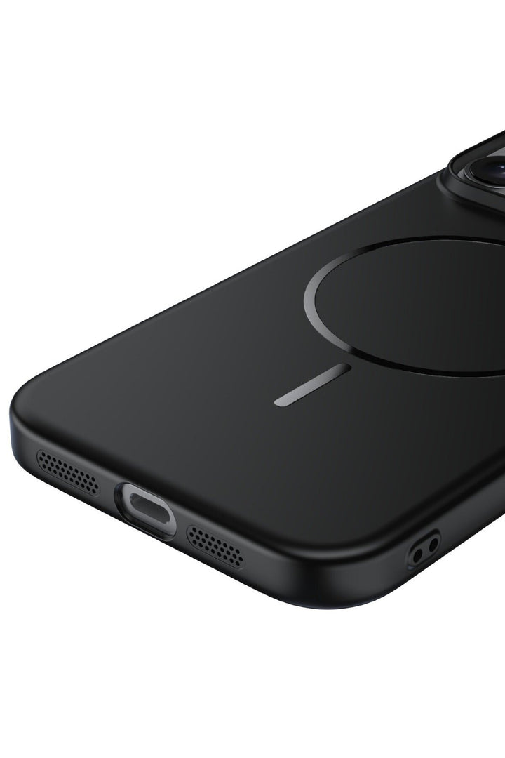 iPhone 15 Pro Max Uyumlu Magsafe Kılıf Sert Mat Koruyucu Kablosuz Şarj Destekli Arka Kapak