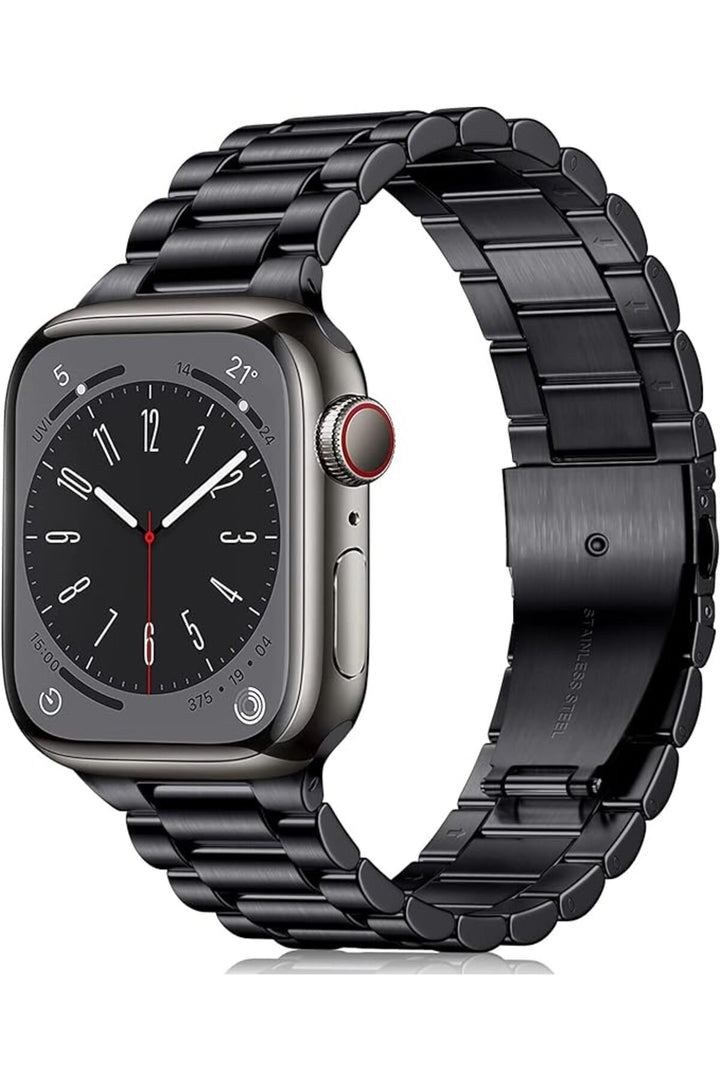 Apple Watch 9 8 7 6 5 4 3 2 Se 42mm/44mm/45mm/49mm Uyumlu Kordon Ayarlanablir Parlak Metal Paslanmaz