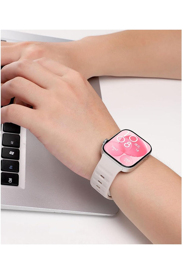 Huawei Watch Fit3 Uyumlu Kordon Liquid Silikon Ayarlanabilir Renkli Lansman Kordon