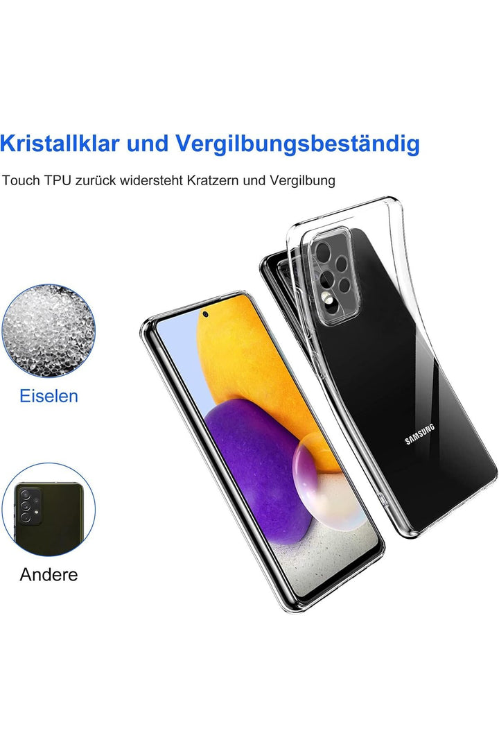 Samsung Galaxy A52 Uyumlu Kılıf 3d Kamera Korumalı Darbe Önleyici Şeffaf Transparan Esnek Silikon
