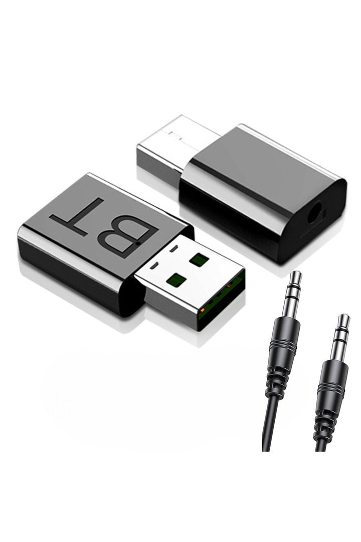 Araç içi Bluetooth Kiti USB 3.5mm Jack Bluetooth Receiver Aux Kablo Wireless Araç Kiti Kablosuz Kit
