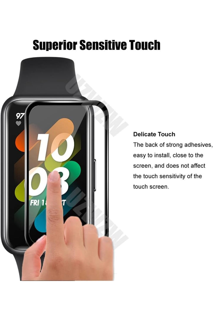 Huawei Band 7 Uyumlu Tam Kaplayan Darbelere Karşı Dayanıklı Kırılmaz Cam Nano Ekran Koruyucu