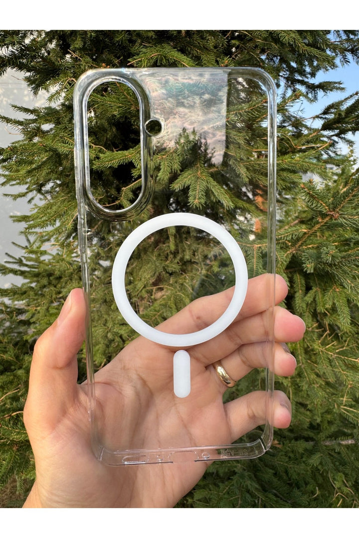 Samsung Galaxy A35 Uyumlu Kılıf İnce Sert Sararmaz Magsafe Kamera Kenarı Koruyucu Dayanıklı Kapak