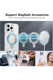 iPhone 15 Pro Max Uyumlu Kılıf Simli Parlak Stand Olabilen Magsafe Şarj için Uygun Renkli Arka Kapak