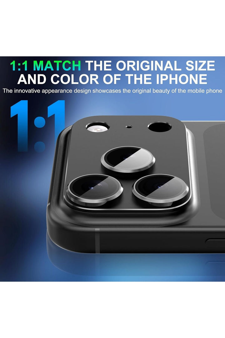 iPhone 17 Pro Uyumlu Kamera Koruyucu Lens Metal Temperli Cam Kamera Çevresi Tam Koruma