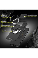 Load image into Gallery viewer, Mi 15T Uyumlu Kılıf Kamera Korumalı Sürgülü 360 Dönebilen Magsafe Stand Siyah Tank Arka Kapak