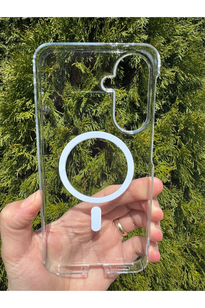 Samsung Galaxy A37 Uyumlu Kılıf İnce Sert Sararmaz Magsafe Kamera Kenar Koruyucu Dayanıklı Kapak