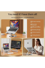 Load image into Gallery viewer, Dönebilen Yüksek Kaliteli Katlanabilir Ayarlanabilir Metal Masa Üstü Tablet Macbook Laptop Standı