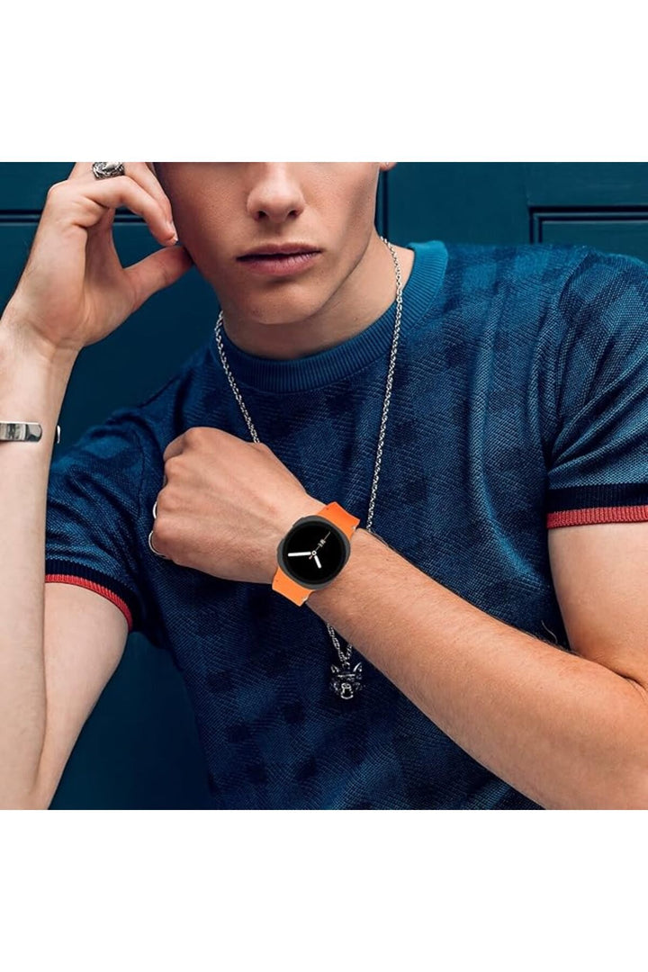 Samsung Galaxy Watch 8 40mm/44mm/Classic 46mm Uyumlu Kordon Liquid Same Leke Tutmayan Silikon Kordon