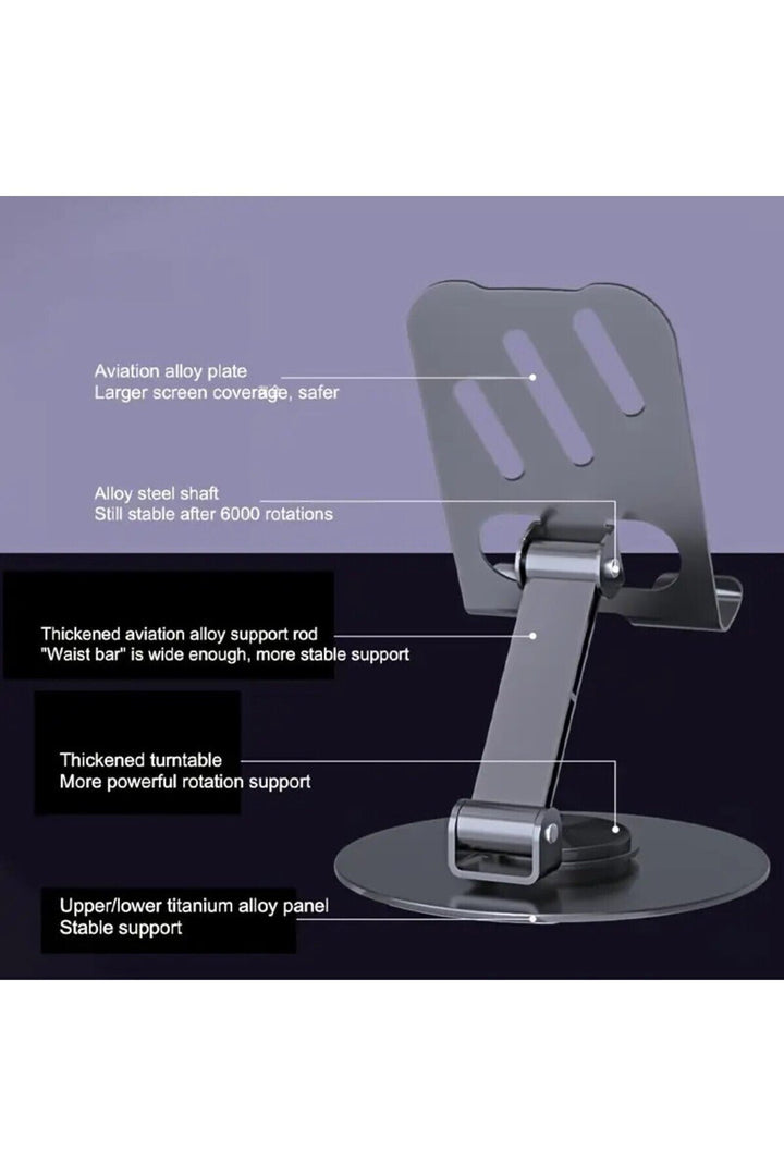 Yüksek Kaliteli Katlanabilir ve Ayarlanabilir Tablet Standı Telefon Tutucu Stand Masa üstü Gri Stand