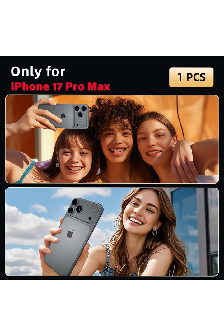 iPhone 17 Pro Uyumlu Kamera Koruyucu Lens Metal Temperli Cam Kamera Çevresi Tam Koruma