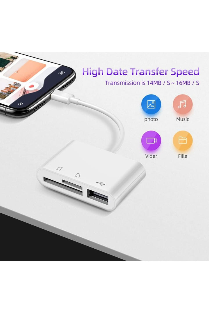 İpad/macbook/iphone 15/16 Plus/17 Pro Max Uyumlu Type-c To Usb/micro Sd/sd Card Çevirici Dönüştürücü