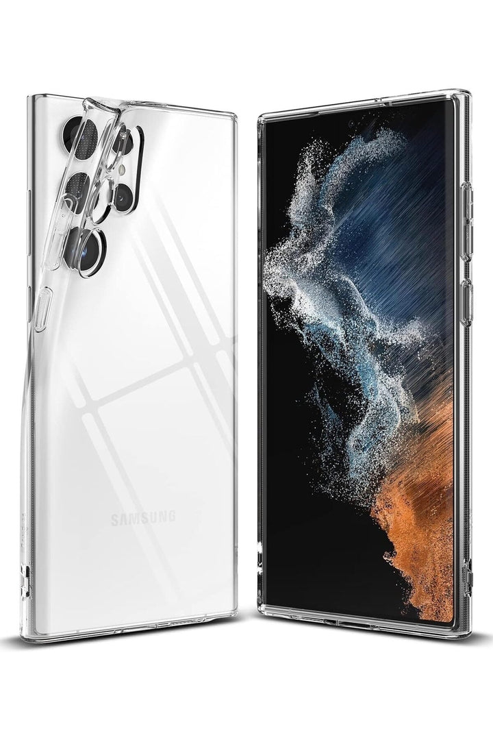 Samsung Galaxy S22 Ultra Uyumlu Kılıf 3D Kamera Korumalı Darbe Önleyici Şeffaf Esnek Silikon Kapak