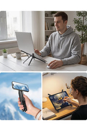 Macbook/iPad/Laptop/iPhone 12/13/14/15/16 Plus/17 Pro Max Uyumlu Metal Magsafe Telefon Tutucu Stand