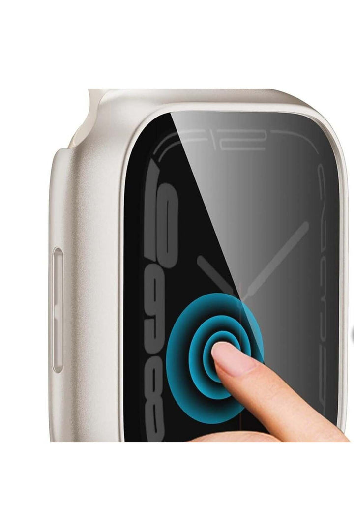 Apple Watch 45mm Uyumlu Kılıf Ekran ve Kasa Koruma Hayalet/Privacy Gizlilik Özellikli Kasa Koruyucu