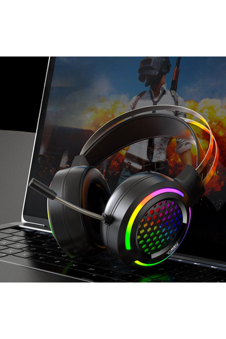 Kulaküstü Oyuncu Kulaklık RGB Led Işıklı Gaming Ayarlanabilir USB 3.5mm Jack Mikrofonlu PC/PS/X-Box