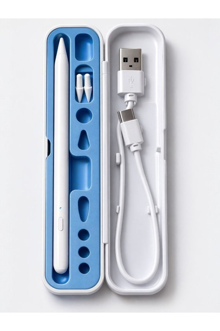 iPhone/iPad/Samsung iOS ve Android Uyumlu Dokunmatik Kalem Taşıma ve Saklama Kutulu Stylus Pencil