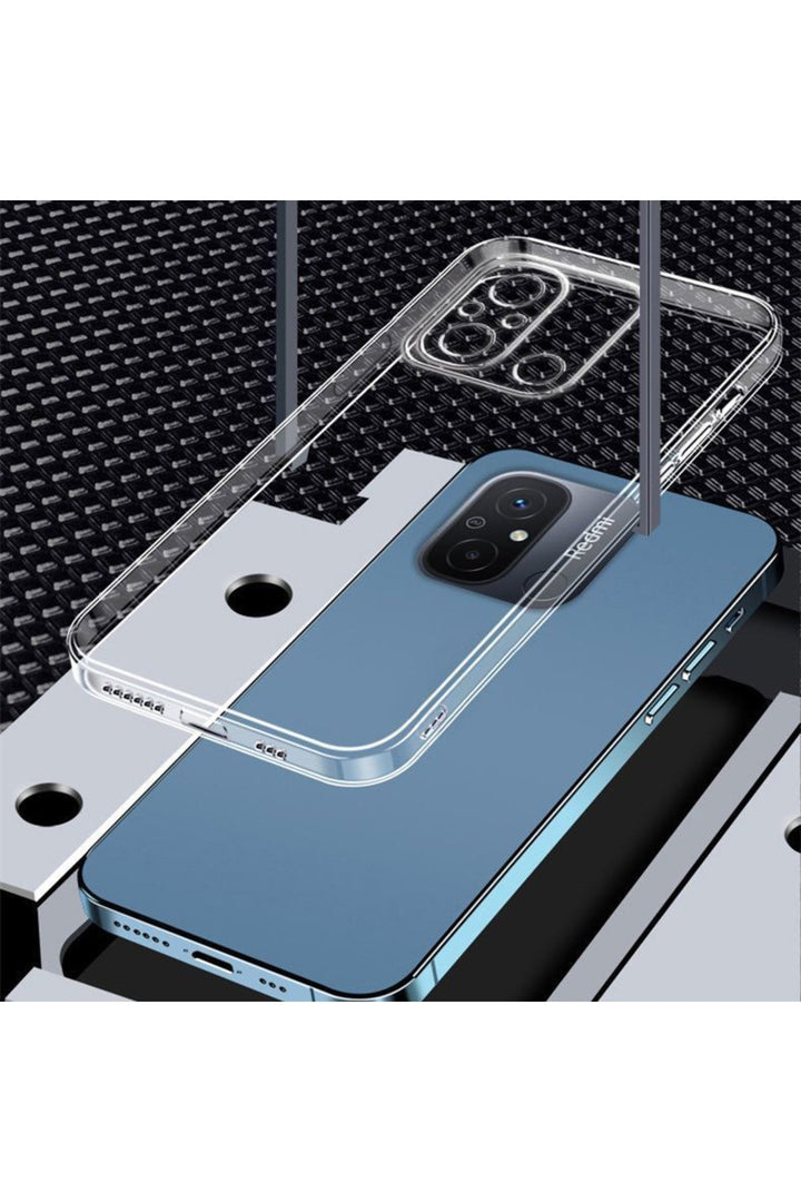 Xiaomi Redmi 12C Uyumlu Kılıf 3D Kamera Korumalı Darbe Önleyici Şeffaf Transparan Esnek Silikon