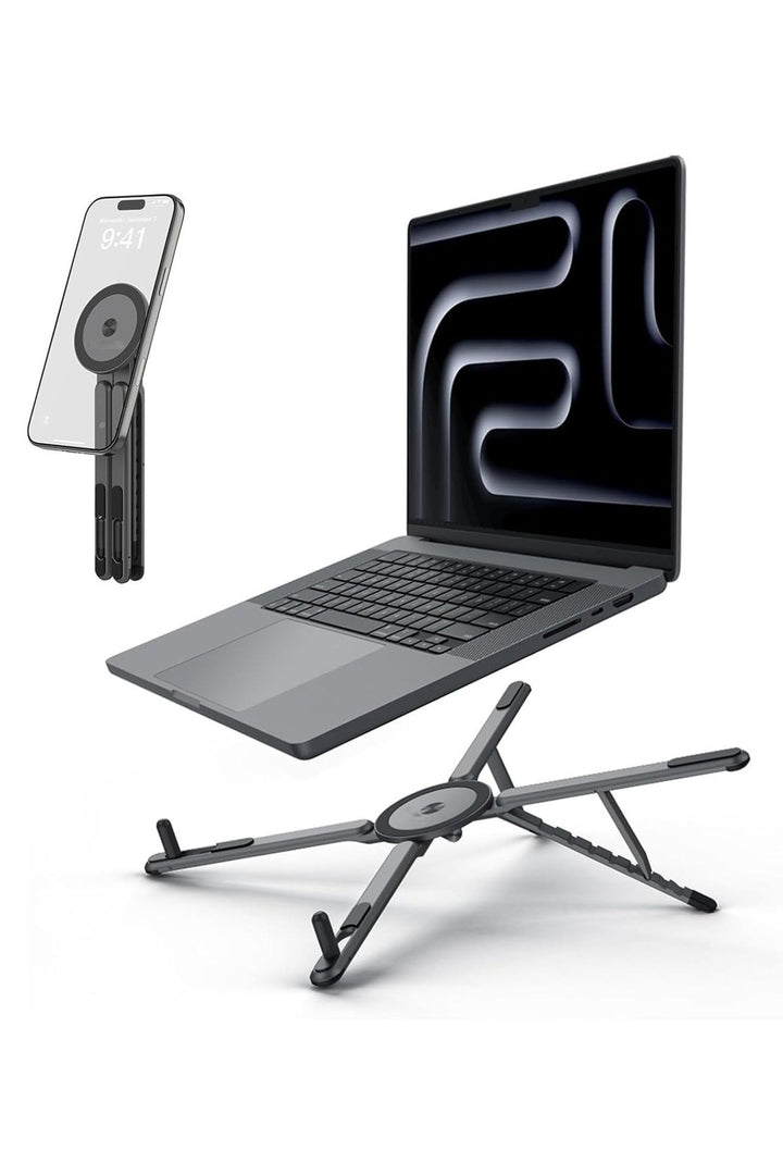 Laptop/Notebook/Macbook Uyumlu Yüksek Kalite Katlanabilir Taşınabilir Çantalı Metal Masa Üstü Standı