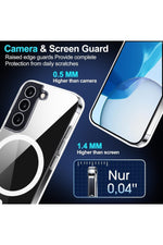 Load image into Gallery viewer, Samsung Galaxy S22 Uyumlu Kılıf Kamera Çıkıntılı Şeffaf Magsafe Kılıf Kablosuz Şarj Destekli Kapak