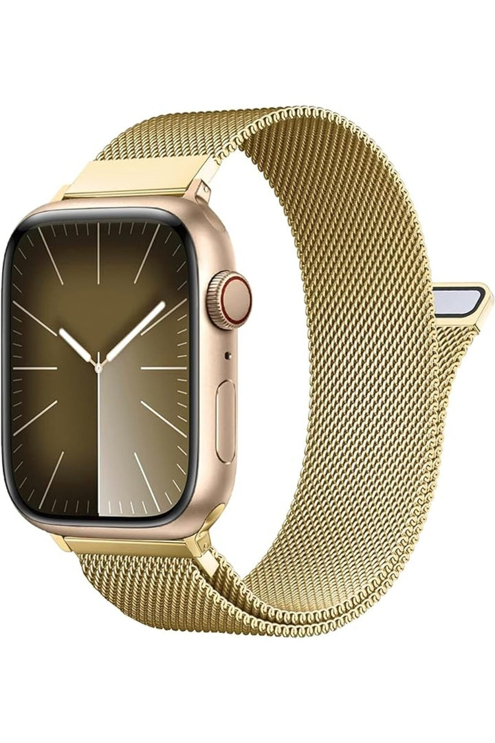 Apple Watch 9 8 7 6 5 4 3 2 Se 42mm/44mm/45mm/49mm Uyumlu Kordon Mıknatıslı Ayarlanabilir Metal