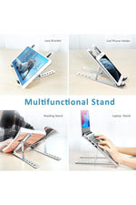 Load image into Gallery viewer, Kademeli Ayarlanabilir Metal Laptop Standı Macbook/notebook Katlanabilir Hafif Kaymaz Tablet Tutucu
