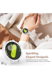 Samsung Galaxy Watch 4/5/6/7 44mm Uyumlu Kılıf Ekran ve Kasa Koruyucu Parlak Taşlı Kasa Koruma Guard