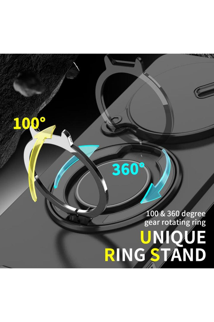 Honor X60 Pro Uyumlu Kılıf Kamera Korumalı Sürgülü 360 Dönebilen Magsafe Stand Koruyucu Tank Kapak