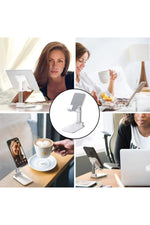 Load image into Gallery viewer, Tablet/Telefon Standı Taşınabilir Katlanabilir Yükseklik Ayarlı Ofis/Ev İçin uygun Telefon Tutucu
