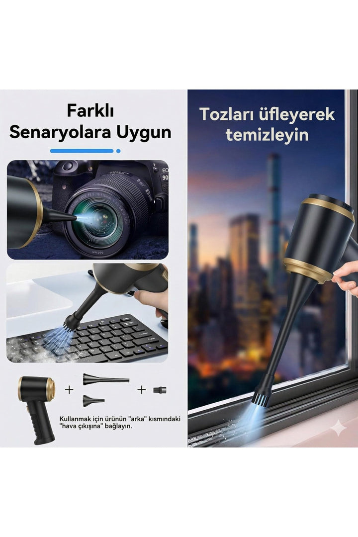 Ev/Araç/Ofis Şarjlı Taşınabilir Güçlü Süpürge Yüksek Emiş/Çekiş/Üfleme Gücü Kablosuz Temizleyici