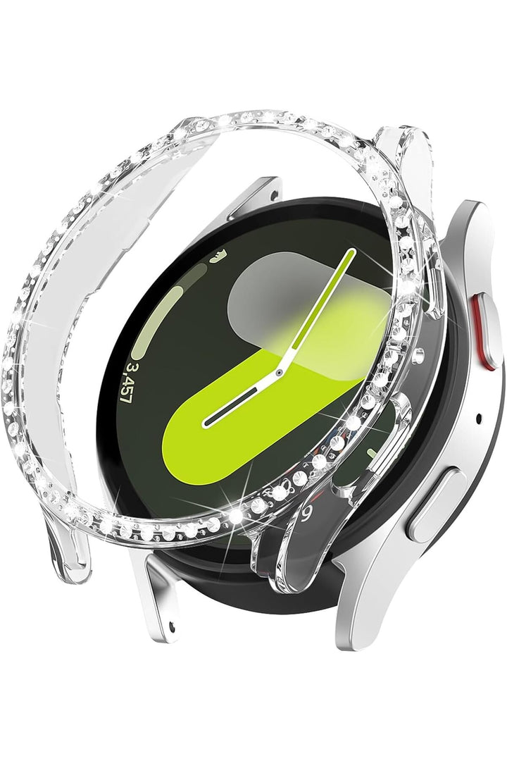 Samsung Galaxy Watch 4/5/6/7 40mm Uyumlu Kılıf Ekran ve Kasa Koruyucu Parlak Taşlı Kasa Koruma Guard